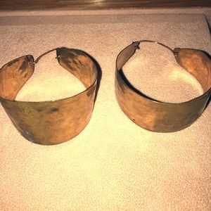 Gold Wide Hoop Bohemian Earrings